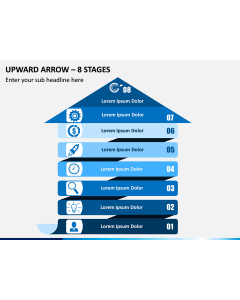 Upward Arrow – 8 Stages PPT Slide 1