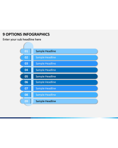9 Options Infographics PPT Slide 1