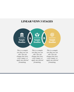 Linear Venn 3 Stages PPT Slide 1