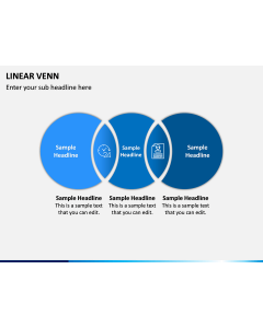 Linear Venn Diagram PPT Slide 1