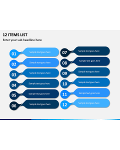 12 Items List PPT slide 1