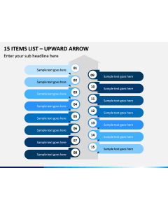 15 Items List – Upward Arrow PPT slide 1