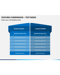 Features Comparison – Text Boxes PPT slide 1