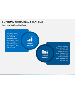 2 Options with Circle & Text Box PPT slide 1