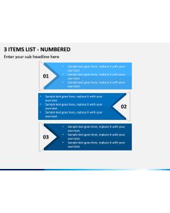 3 Items List - Numbered PPT slide 1