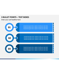 3 Bullet Points – Text Boxes PPT slide 1