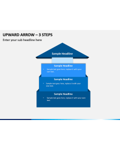Upward Arrow – 3 Steps PPT slide 1