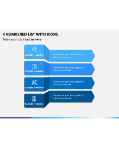 4 Numbered List with Icons PPT slide 1