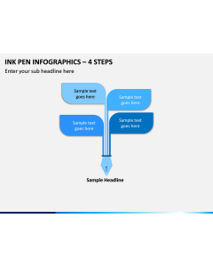 Ink Pen Infographics – 4 Steps PPT slide 1