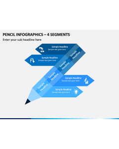 Pencil Infographics – 4 Segments PPT slide 1