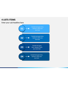 4 Lists Items PPT slide 1