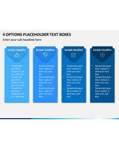 4 Options Placeholder Text Boxes PPT slide 1