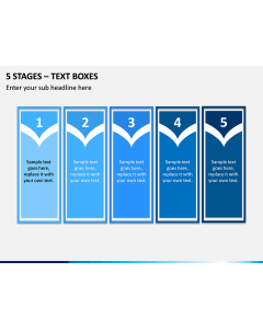 5 Stages – Text Boxes PPT slide 1
