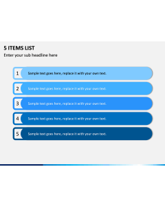 5 Items List PPT slide 1