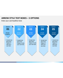 Arrow Style Text Boxes – 5 Options PPT slide 1