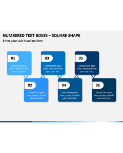 Numbered Text Boxes – Square Shape PPT slide 1