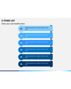 6 Items List PPT slide 1