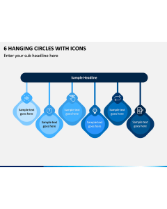 6 Hanging Circles with Icons PPT slide 1