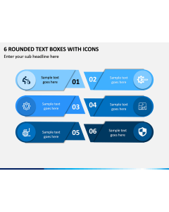 6 Rounded Text Boxes with Icons PPT slide 1