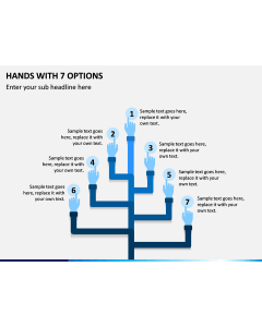 Hands with 7 Options PPT slide 1