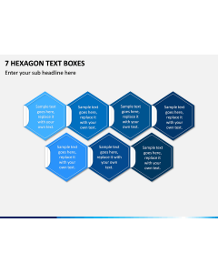 7 Hexagon Text Boxes PPT slide 1