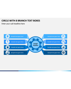 Circle with 8 Branch Text Boxes PPT slide 1