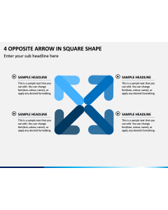 4 Opposite Arrow in Square Shape PPT Slide 1