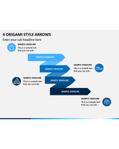4 Origami Style Arrows PPT Slide 1