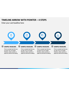 Timeline Arrow with Pointer – 4 Steps PPT Slide 1