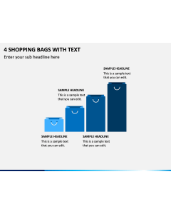 4 Shopping Bags with Text PPT Slide 1