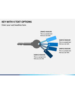 Key with 4 Text Options PPT Slide 1