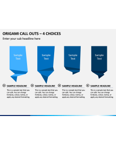 Origami Call Outs – 4 Choices PPT Slide 1