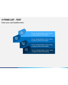 4 Items List - Text PPT Slide 1