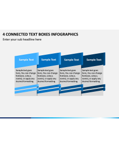 4 Connected Text Boxes Infographics PPT Slide 1