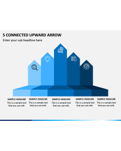 5 Connected Upward Arrow PPT Slide 1