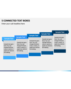 5 Connected Text Boxes PPT Slide 1