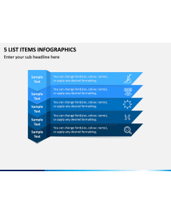 5 List Items Infographics PPT Slide 1