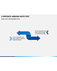 2 Opposite Arrows with Text PPT Slide 1