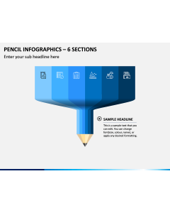 Pencil Infographics – 6 Sections PPT Slide 1