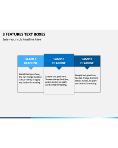 3 Features Text Boxes PPT Slide 1