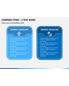Compare Items - 2 Text Boxes PPT Slide 1