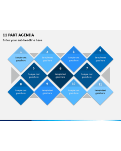 11 Part Agenda PPT Slide 1