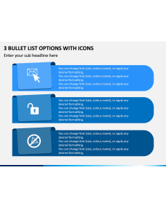3 Bullet List Options With Icons PPT Slide 1