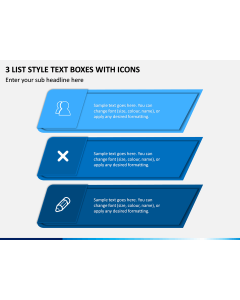 3 List Style Text Boxes With Icons PPT Slide 1