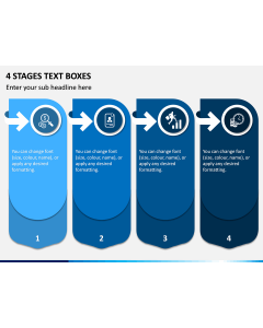 4 Stages Text Boxes PPT Slide 1