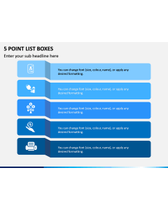 5 Point List Boxes PPT Slide 1