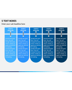 5 Text Boxes PPT Slide 1