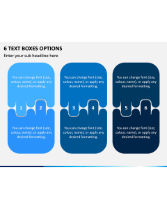 6 Text Boxes Options PPT Slide 1
