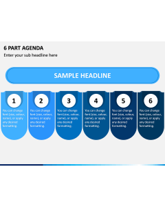 6 Part Agenda PPT Slide 1