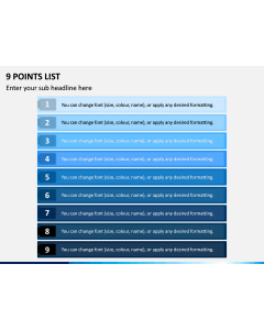 9 Points List PPT Slide 1
